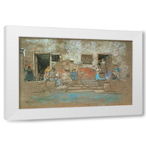 The Steps 1880 White Modern Wood Framed Art Print by Whistler, James McNeill