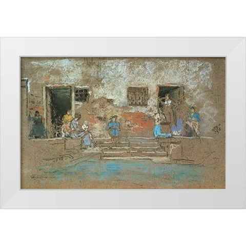 The Steps 1880 White Modern Wood Framed Art Print by Whistler, James McNeill