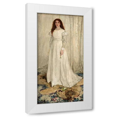 The White Girl White Modern Wood Framed Art Print by Whistler, James McNeill