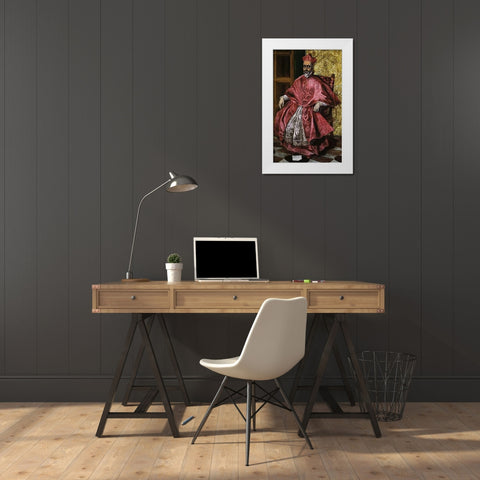A Cardinal Probably Cardinal Nino De Guevara White Modern Wood Framed Art Print by Greco, El