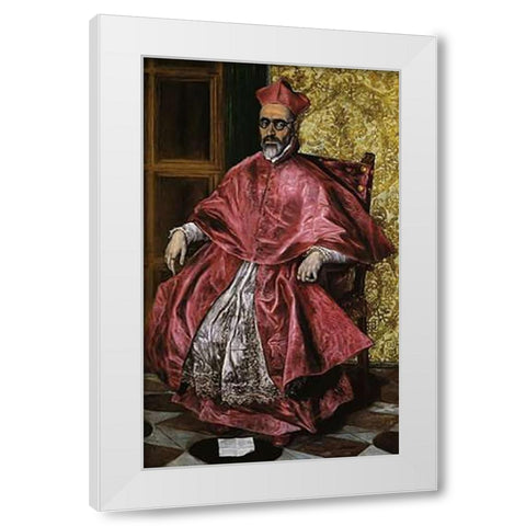 A Cardinal Probably Cardinal Nino De Guevara White Modern Wood Framed Art Print by Greco, El