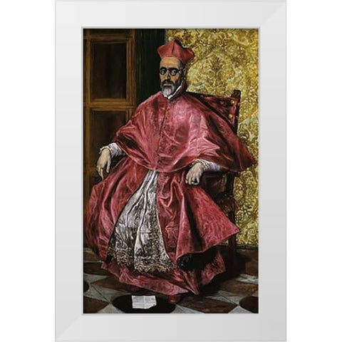 A Cardinal Probably Cardinal Nino De Guevara White Modern Wood Framed Art Print by Greco, El