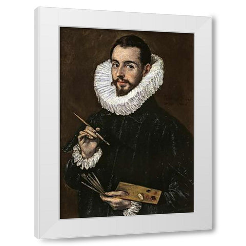 An Artist Probably Jorge Manuel Theotokopoulos White Modern Wood Framed Art Print by Greco, El
