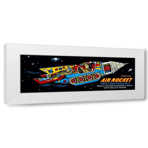 Oriental Air Rocket White Modern Wood Framed Art Print by Retrobot
