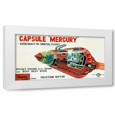 Capsule Mercury White Modern Wood Framed Art Print by Retrobot