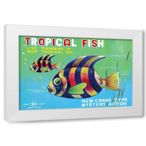 Tropical Fish White Modern Wood Framed Art Print by Retrobot
