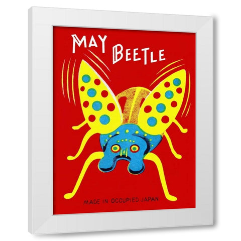 May Beetle White Modern Wood Framed Art Print by Retrobot