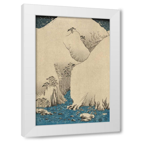 Mountains and rivers on the Kiso Road  #2 White Modern Wood Framed Art Print by Hiroshige, Ando