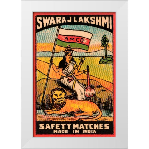 Swaraj Lakshmi Safety Matches White Modern Wood Framed Art Print by Phillumenart