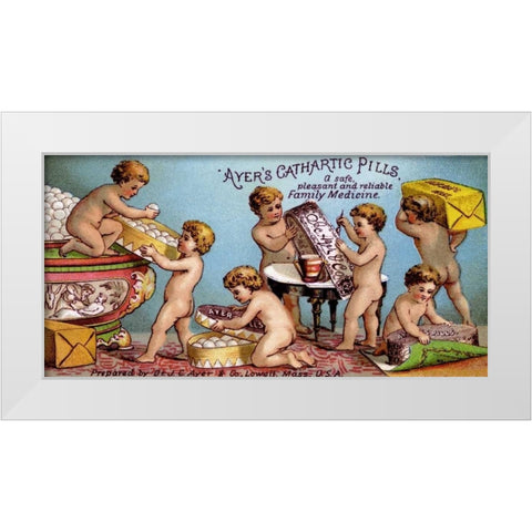 Ayers Cathartic Pills White Modern Wood Framed Art Print by Advertisement