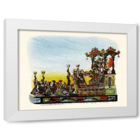 Theatre - Mardi Gras Parade Float Design White Modern Wood Framed Art Print by Unknown