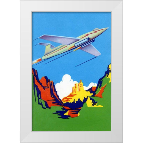Jet Broom Label White Modern Wood Framed Art Print by Unknown