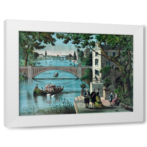 Reception of Benjamin Franklin in France White Modern Wood Framed Art Print by Brothers, Charles