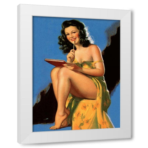 Drawing Looks White Modern Wood Framed Art Print by Unknown