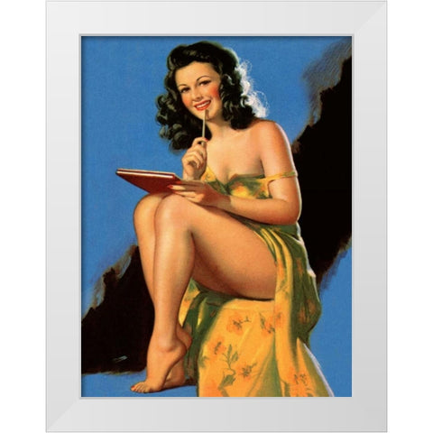 Drawing Looks White Modern Wood Framed Art Print by Unknown