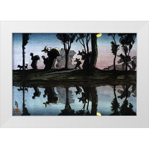 Moonlight on the Viga Canal White Modern Wood Framed Art Print by Hyde, Helen