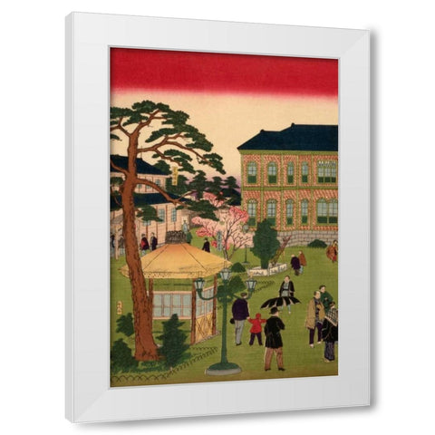 Second national industrial exhibition at Ueno Park  #1 White Modern Wood Framed Art Print by Hiroshige, Utagawa