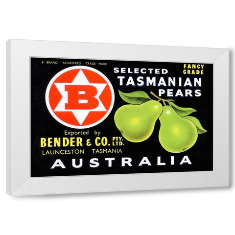 Bender and Co. Selected Tasmanian Pears White Modern Wood Framed Art Print by Unknown