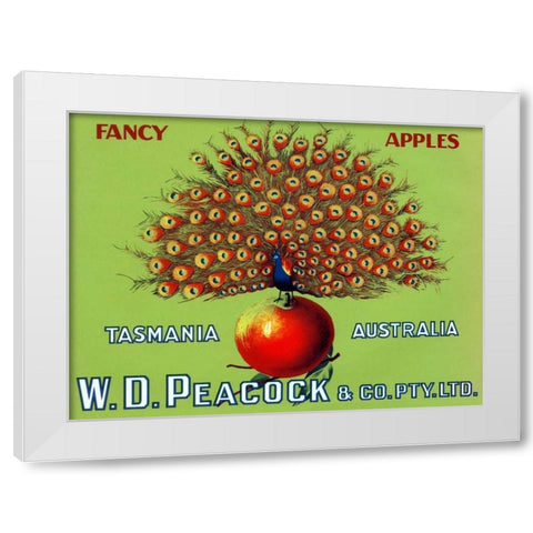 W.D. Peacock Fancy Apples White Modern Wood Framed Art Print by Retrolabel