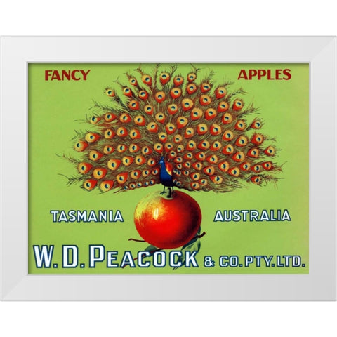 W.D. Peacock Fancy Apples White Modern Wood Framed Art Print by Retrolabel