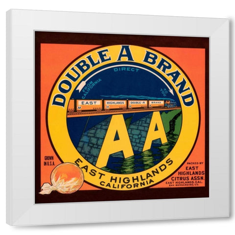Double A Brand Oranges White Modern Wood Framed Art Print by Western Litho