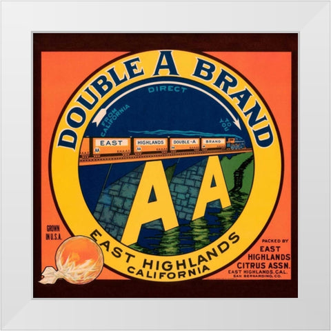 Double A Brand Oranges White Modern Wood Framed Art Print by Western Litho