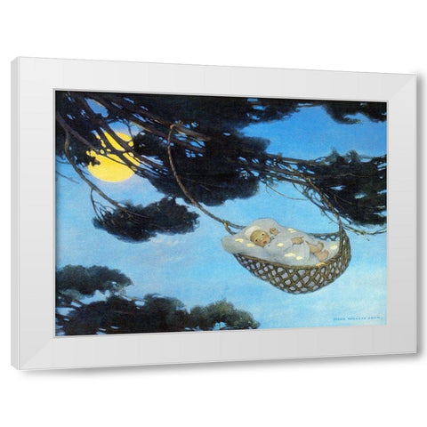 Boy in Hassoc Tree White Modern Wood Framed Art Print by Smith, Jesse Willcox