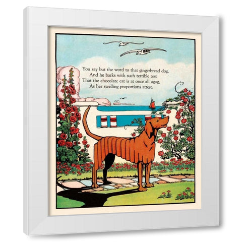 Gingerbread Dog White Modern Wood Framed Art Print by Field, Eugene