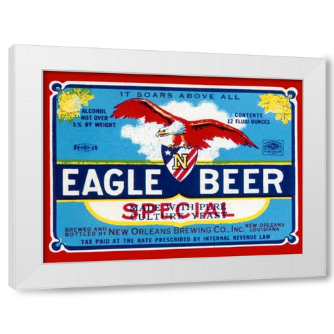 Eagle Beer Special White Modern Wood Framed Art Print by Vintage Booze Labels
