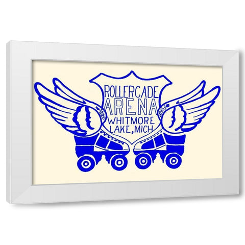 Rollercade Arena White Modern Wood Framed Art Print by Retrorollers