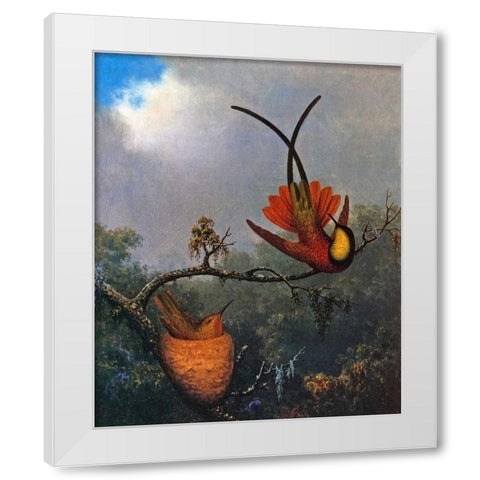 Crimson Topaz White Modern Wood Framed Art Print by Heade, Martin Johnson