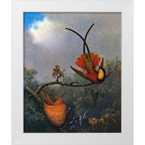 Crimson Topaz White Modern Wood Framed Art Print by Heade, Martin Johnson