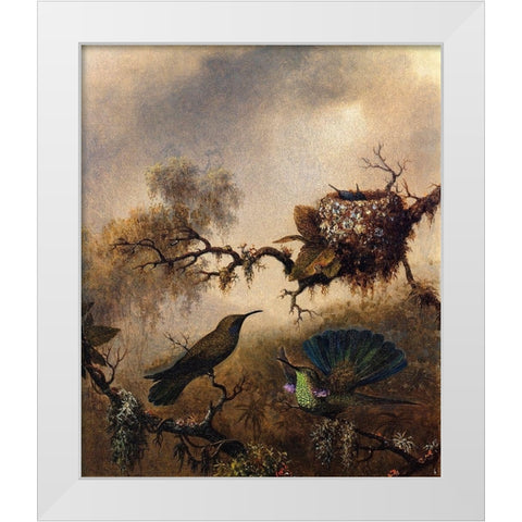 White Vented Violet Ear White Modern Wood Framed Art Print by Heade, Martin Johnson