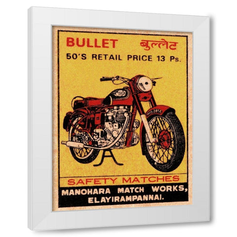 Bullet Safety Matches White Modern Wood Framed Art Print by Phillumenart