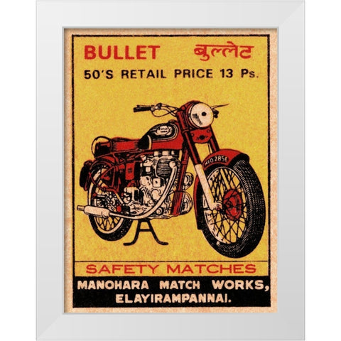 Bullet Safety Matches White Modern Wood Framed Art Print by Phillumenart