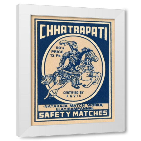 Chhatrapati Safety Matches White Modern Wood Framed Art Print by Phillumenart