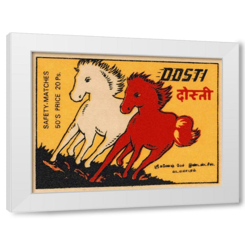 Posti Matches White Modern Wood Framed Art Print by Phillumenart