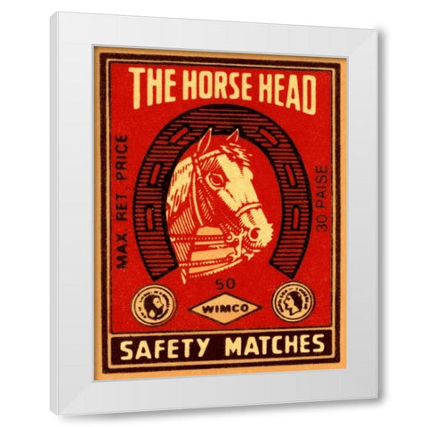The Horse Head Safety Matches White Modern Wood Framed Art Print by Phillumenart