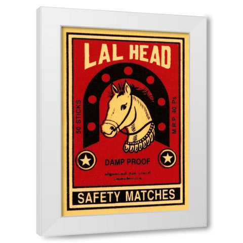 LAL Head Safety Matches White Modern Wood Framed Art Print by Phillumenart