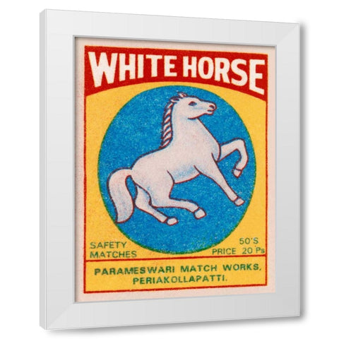 White Horse Matches White Modern Wood Framed Art Print by Phillumenart