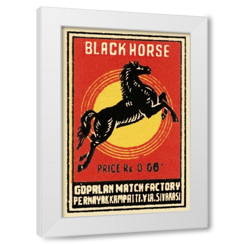 Black Horse Matches White Modern Wood Framed Art Print by Phillumenart