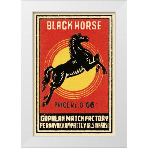 Black Horse Matches White Modern Wood Framed Art Print by Phillumenart