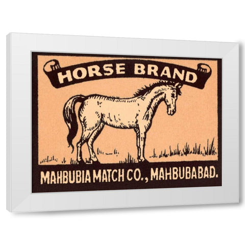 Horse Brand Matches White Modern Wood Framed Art Print by Phillumenart