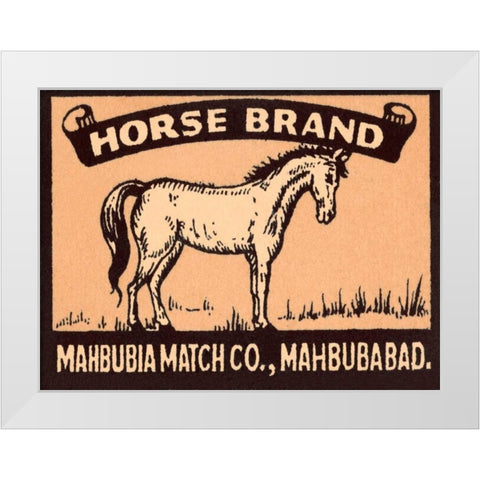 Horse Brand Matches White Modern Wood Framed Art Print by Phillumenart