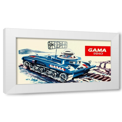 Gama 9940 Space Tank White Modern Wood Framed Art Print by Retrotrans
