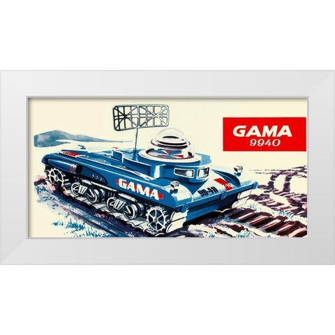 Gama 9940 Space Tank White Modern Wood Framed Art Print by Retrotrans