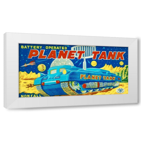 Planet Tank White Modern Wood Framed Art Print by Retrotrans