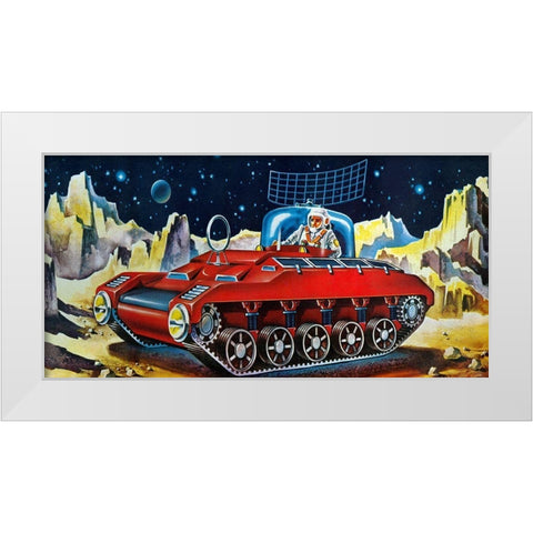 Space Exploration Tank White Modern Wood Framed Art Print by Retrotrans