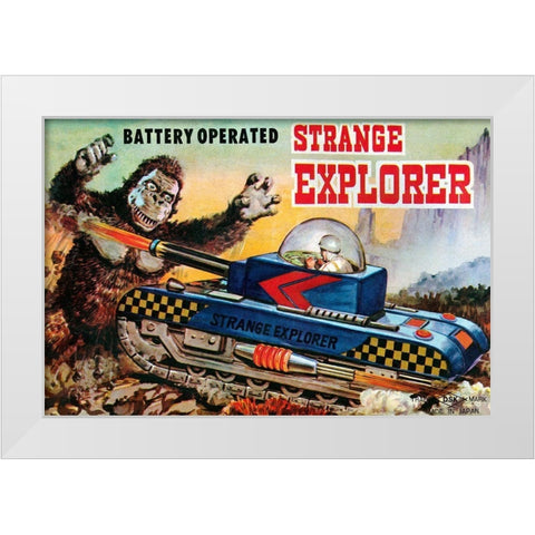 Strange Explorer White Modern Wood Framed Art Print by Retrotrans