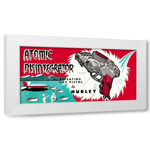 Atomic Disintegrator White Modern Wood Framed Art Print by Retrogun
